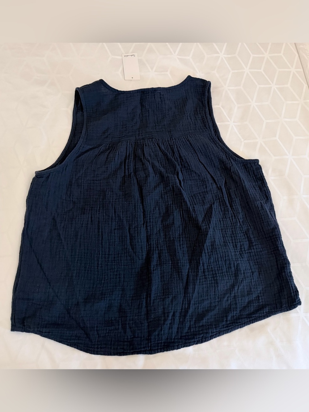 Splendid Navy Button-Front Textured Tank - Picture 5 of 5